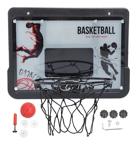 Bärbar basketkorg för barn med vikbar bakplatta och sugkoppar för inomhus- och utomhusbruk