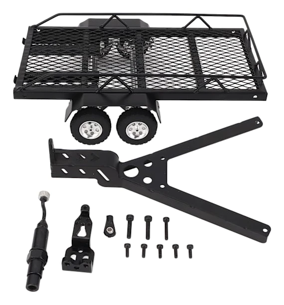 RC 1/24 Skala Släpvagn med Dubbla Axlar för SCX24 FCX24 Skalmodeller - Modifieringstillbehör