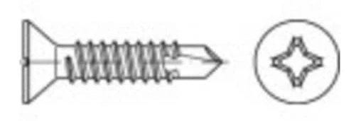 TOOLCRAFT TO-5441691 borrskruv 6,3 mm 25 mm Philips korsspår stål galvaniserad 250 st
