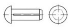 TOOLCRAFT halvrund spårstift 3 mm mässing 1000 st