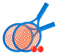 Tennisracketset för barn med bollar för träning och lek hemma, i trädgården eller på stranden