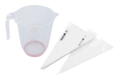 Set med 100 professionella spritspåsar - FACKELMANN PROFESIONAL - 1 l mätkopp - 50 cm
