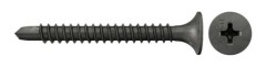 Fischer 665077, Skruv, Metall, Gipsvägg, Träfiberskiva, Metall, Gipsskivor, Trä, PH (Phillips), PH2, Svart