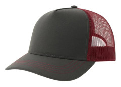 Atlantis Unisex Vuxen Rapper 5 Panel Canvas Återvunnen Truckerkeps Ca Dark Grey/Burgundy One Size