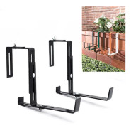 Anthracite-colored flower box support - Robust and width-adjustable flower box support - Metal flower box hanger for the balcony