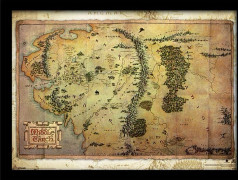 Hobbit-reskarta inramad poster