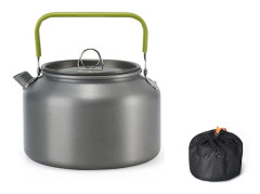 Lättvikts vattenkokare i aluminium för camping med anti-fallhandtag, laptop-stil för utomhuskaffe och te