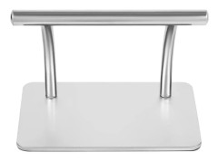 Fotstöd i rostfritt stål - Fotpall för salong och spa - Hög stabilitet - Minimalistisk modern stil - Hem, frisör, nagelsalong - Silver