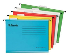 Esselte 10509, Vanlig mapp, Kartong, Blå, Grön, Röd, Vit, Gul, 205 g/m ^, 5 styck