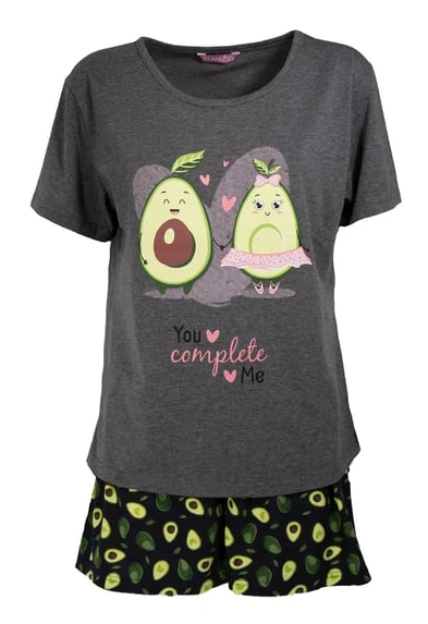 Keanu Dam/Dam You Complete Me Avokado Kortärmad Kort Pyjamas Set
