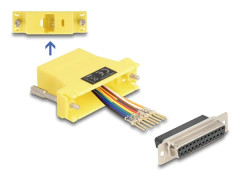 Delock D-Sub 25-polig hona till RJ45 hona monteringssats gul