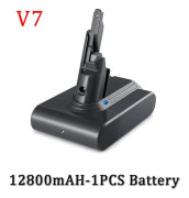 Dammsugarbatteri V7 - Li-ion ersättningsbatteri - 21,6V 12800mAh - Uppladdningsbart - För sladdlös skaftdammsugare - 1 st