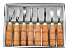 Set med 8 snidknivar, träsnideriverktyg