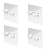 Självhäftande hyllbärare - Fästen för hyllplan 4-pack Transparent