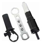 Adapter med nyckel och handtag för elektrisk nitpistol, Svart