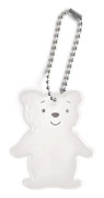 Säker reflekterande nyckelring för väska ryggsäck hänge björn ornament reflexer Silver white