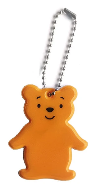 Säker reflekterande nyckelring för väska ryggsäck hänge björn ornament reflexer Orange yellow