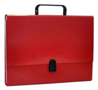 Office Products pärm/filfack A4 5 cm med handtag och lås bordeaux