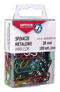 Office Products färgade häftstift, belagda, 28 mm i ask, 100 st, mixade färger