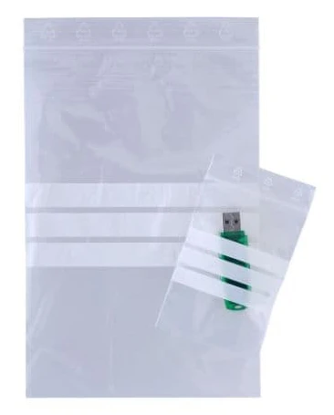 Dragkedjepåse Master'in Performance 50 µm 220 x 310 mm LD-PE transparent med skrivfält dragkedjelås