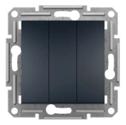 Schneider Asfora trippelknapp utan ram (antracit) EPH2100171
