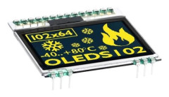 Displayelektronik grafiskt display grön-gul (B x H x D) 39,00 x 38,00 x 2,1 mm