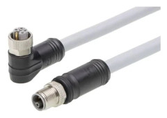 Molex M12 sensor-/aktuatorkontakt M12-anslutning, vinklat kontakt, rak, 1 m, antal poler (RJ): 5