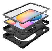 eSTUFF Defender Case - Baksidesskydd för surfplatta - svart - 10.4" - för Samsung Galaxy Tab S6 Lite
