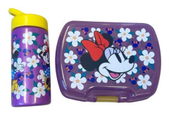 Set måltid barn Minnie med matlåda och 420ml plastflaska för skola och utflykt