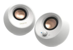 Creative Pebble V3 - Högtalare - för persondator - 2.0-kanals - trådlös - Bluetooth - USB - 8 Watt (Total) - orörd vit