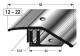 Profilrör återställning Laminat H 12 x 22 mm L 50 mm Anodiserad aluminium Genomborrad Flex-Or klar