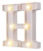 LED Bokstavslampa H, Vattentät Plast Alfabet Nattlampa för Fest Bar Café Inredning, Varmvit 22 x 16 x 4 cm H