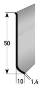PROVISTON Alu Sockel 10 x 50 x 2500 mm Vattentålig Silver Skruvmontering