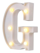 LED Alfabet Bokstav Nattlampa Varmvit Plast Vattentät Dekorativ Lampa för Fest Bar Café Väggdekor G 22cm G