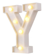 LED Bokstavslampa Vattentät Plast Varmvit Nattlampa för Fest Bar Väggdekor, Bokstav Y 22cm Y
