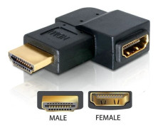  65077 - DeLOCK - HDMI-adapter - HDMI (hane) till HDMI (hona) - högervinklad kontakt