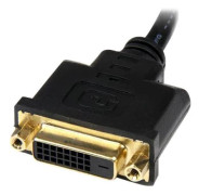 StarTech.com 20 cm HDMI till DVI-D-videokabeladapter - HDMI-hane till DVI-hona - Videokort - HDMI hane till DVI-D hona - 20.32 cm - skärmad - svart...