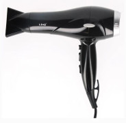 Professionell hårtork - LINQ - 2600W - Svart-Silver - 2 hastigheter - Avtagbart munstycke