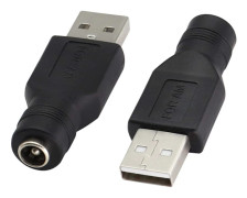 USB 2.0 A hane till DC 5.5x2.1mm kontakt laddningskontakt strömadapter USB-kontakt 5V (strömadapter 2.5A max.)