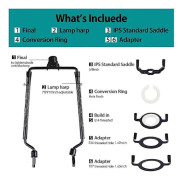 【DT】7-tums Lampskärm Harphållare Justerbar Lampharpa Kit E14, E26, E27 Ljusbasadapter Svart Horn Fra