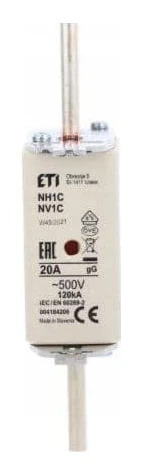 Eti-Polam industriell smältsäkringsinsats trög KOMBI NH1C gG 20A/500V WT-1C 004184206