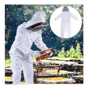 (XL) Bioutrustning - Vit 175-185cm, Biskyddsutrustning för professionella biodlare med slöjhuva
