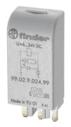 Finder insticksmodul med LED och frilöpsdiod 99.02.9.024.99, ljusfärg grön, passar till Finder 90.02/90.03/92.03/94.03