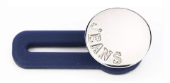 3 st avtagbara metallnålar fäste byxnål - infällbar knapp sömnadsfria spännen för jeans 35 mm silverbokstav