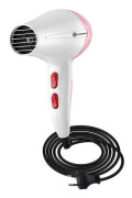 Resehårfön - AVIZAR - Kompakt 1000W - 4 hastigheter - Vit/Rosa - Concentratormunstycke
