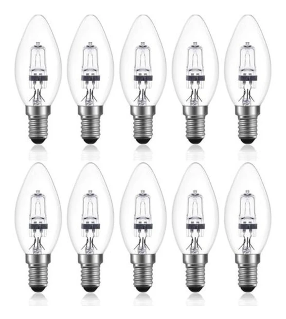 42W E14 C35 Dimbar halogenlampa AC 220-240V Varmvit 2700K e14 transparent halogenljuslampa (10st)