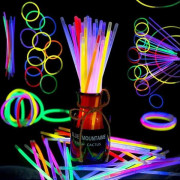 100-pack hopfällbara glödstift med kontakter Neon glödstift för bröllop, fest, födelsedag, A69