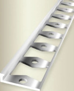 PROVISTON Avslutningsprofil l 21 mm H 3 mm L 2500 mm Polerat rostfritt stål Dubbelprofil K Stämplad sluten