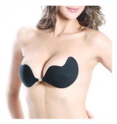 Push Up-BH - Osynlig BH - Svart - Silikon - A-B - Utan byglar