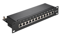 CAT 6a 10-tums (25,4 cm) kopplingspanel, 12 portar